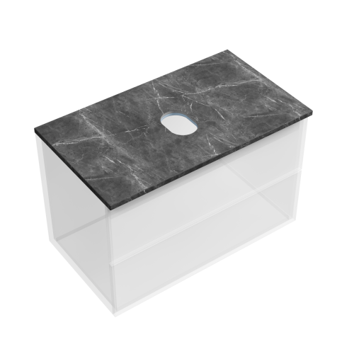 Столешница Sancos TT80A1 80х50 накладная цвет черный - фото 2